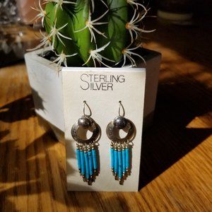 STERLING SILVER VINTAGE TURQUOIS EARRINGS